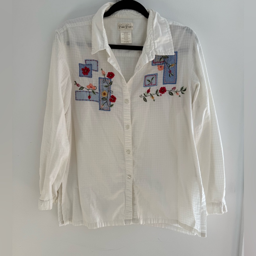 Bobbie Brooks Embroidered Blouse - 100% Cotton